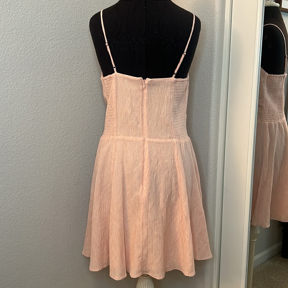 Abercrombie & Fitch Crepe Pleated Mini Dress Size Large Tall - Picture 5 of 9